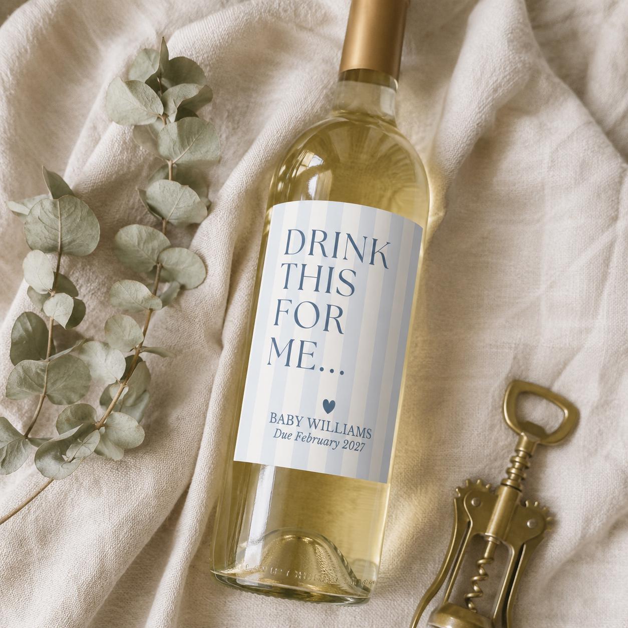 Pregnancy Announcement Wine Label Template