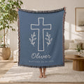 Personalized Baptism Blanket with Cross