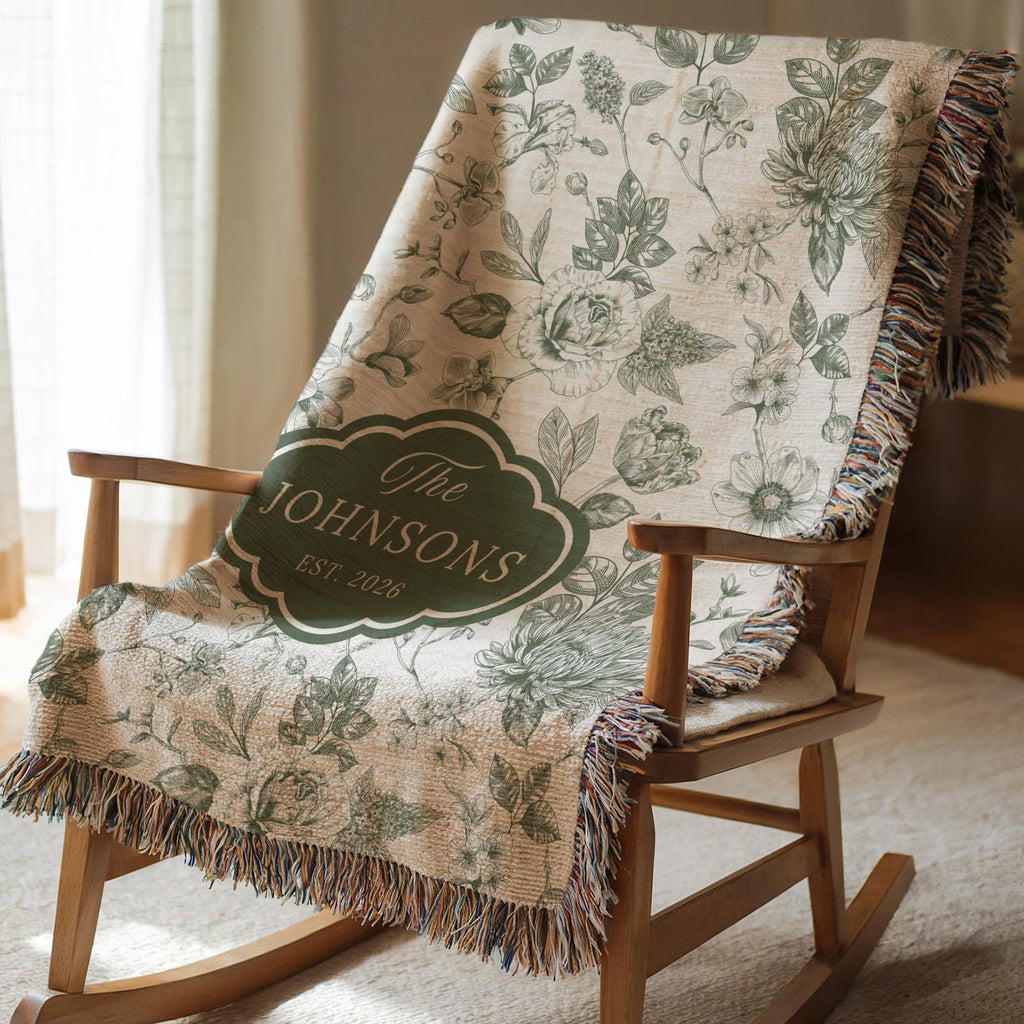 Vintage Toile Personalized Blanket
