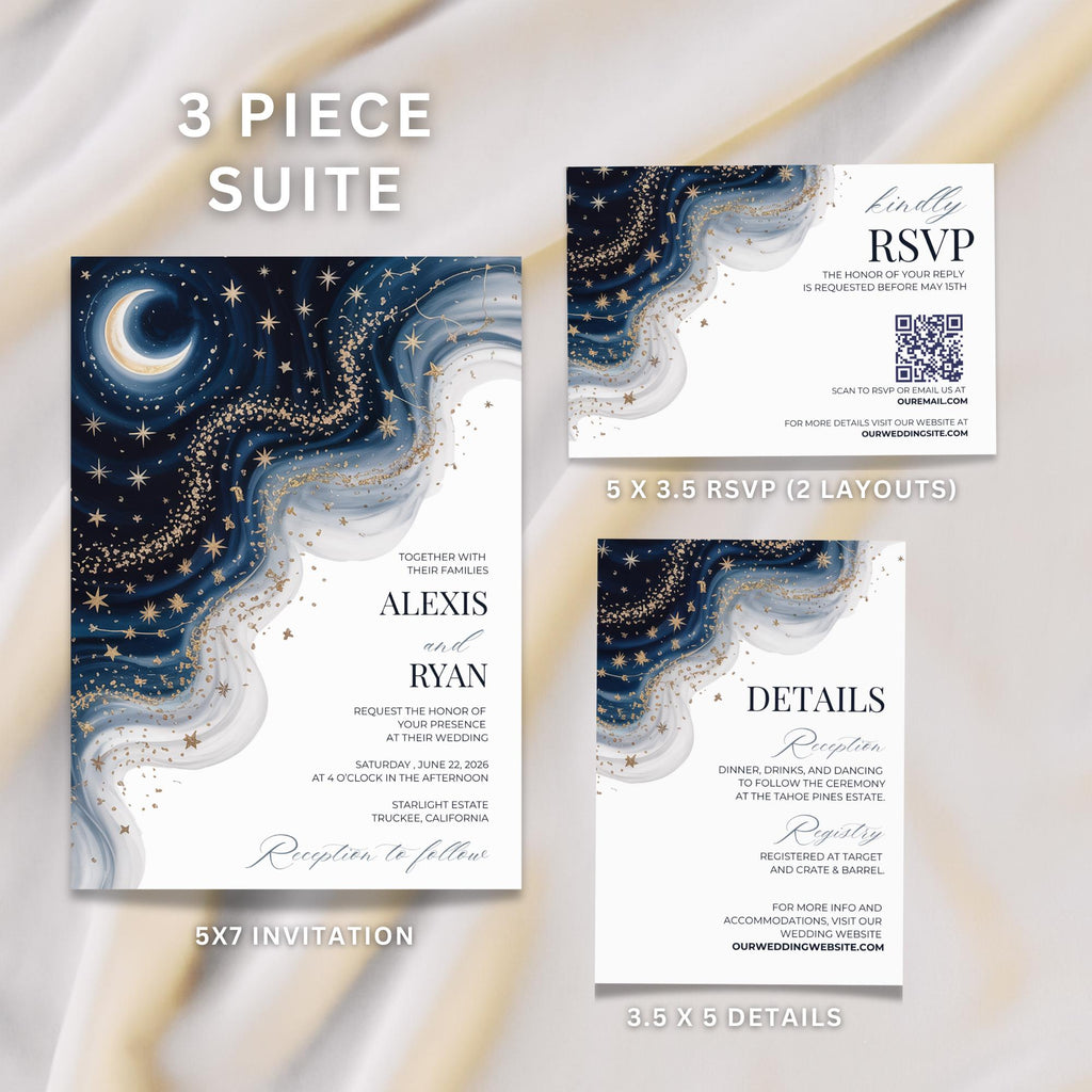 Celestial Wedding Invitation Suite