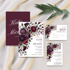 Purple Floral Wedding Invitation Template