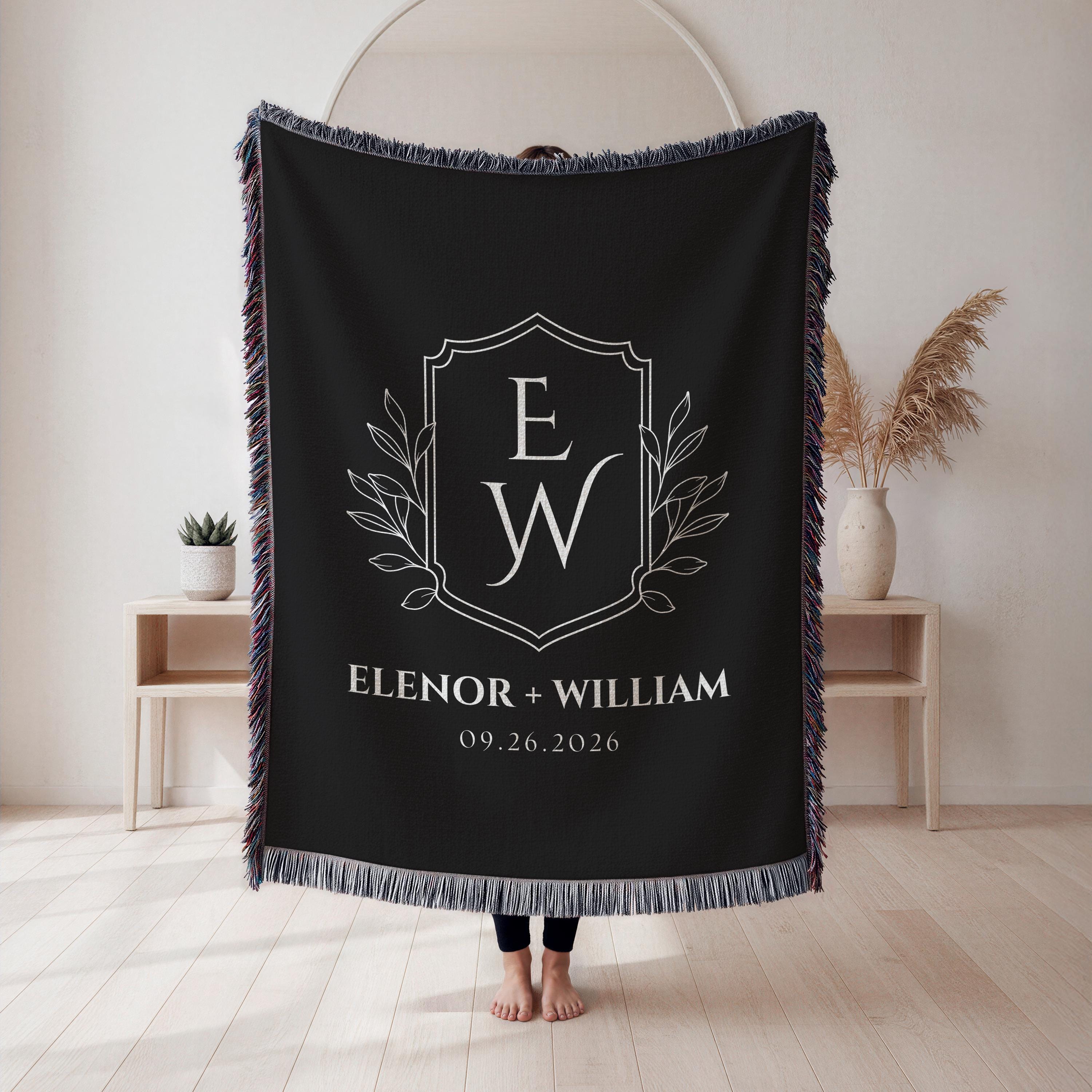 Elegant Monogram Blanket