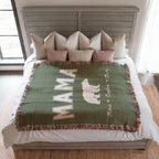Personalized Mama Bear Woven Blanket