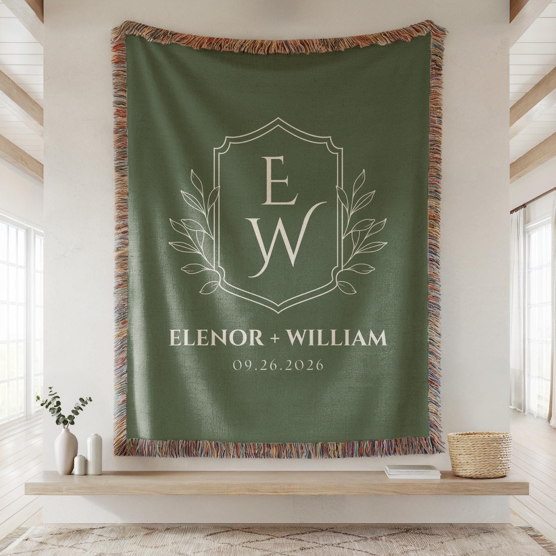 Elegant Monogram Blanket
