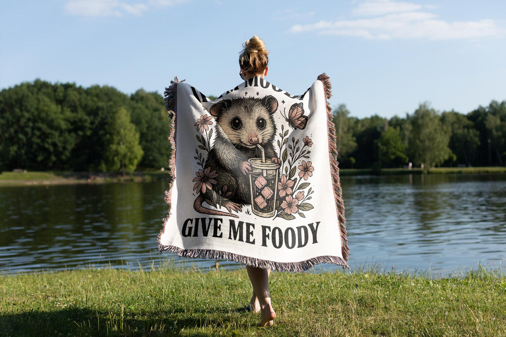 Funny Possum Blanket If I’m Moody Give Me Foody