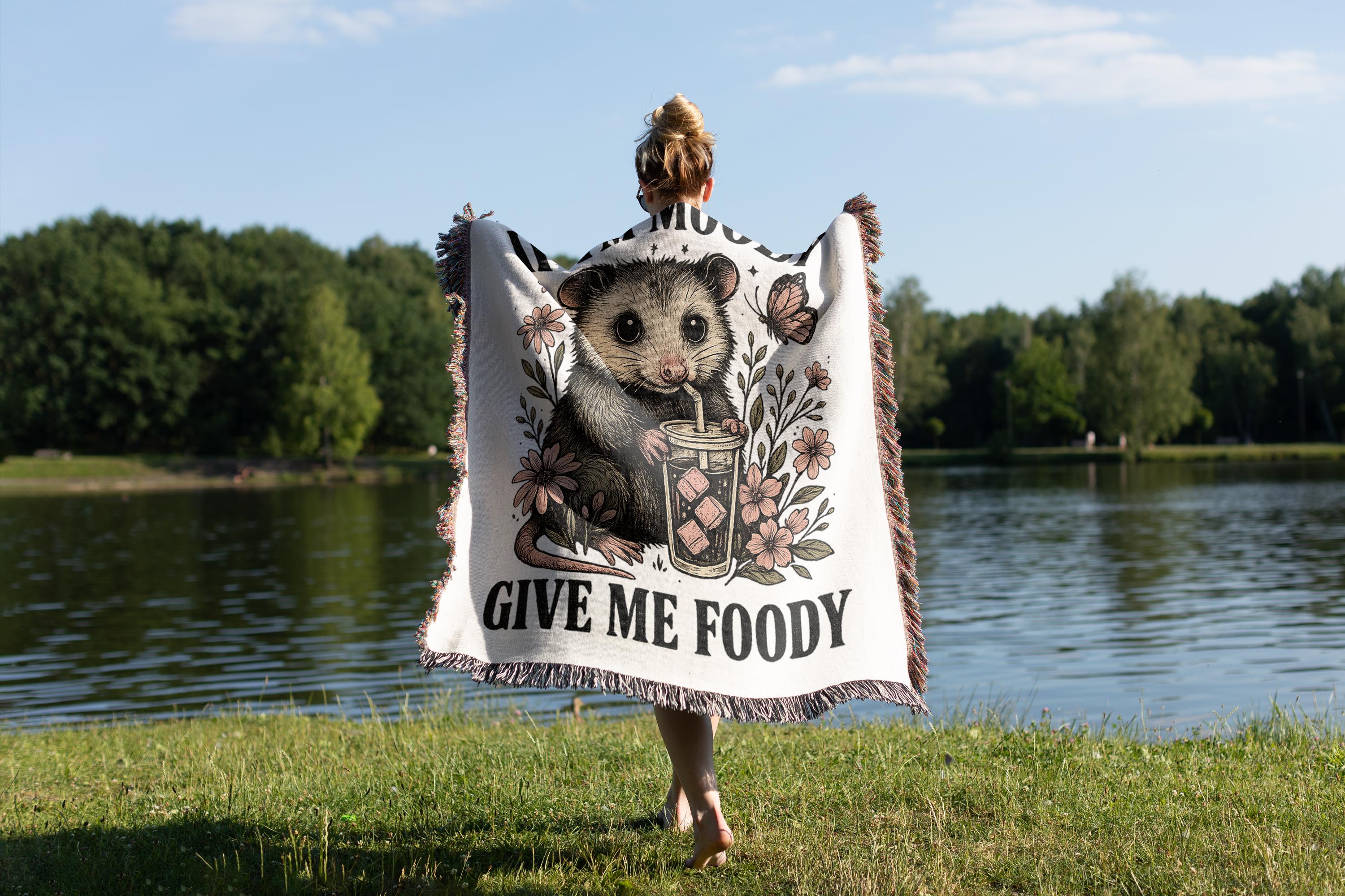 Funny Possum Blanket If I’m Moody Give Me Foody