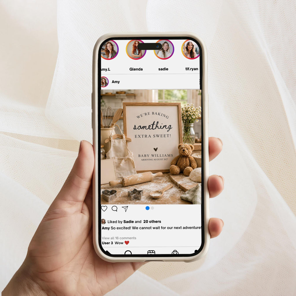 Digital Baker Pregnancy Announcment Template