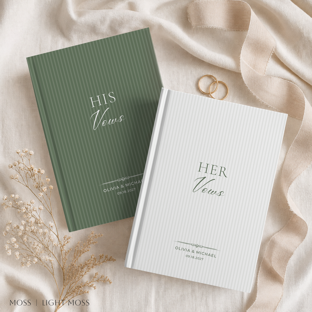 Personalized Stripe Wedding Vow Books