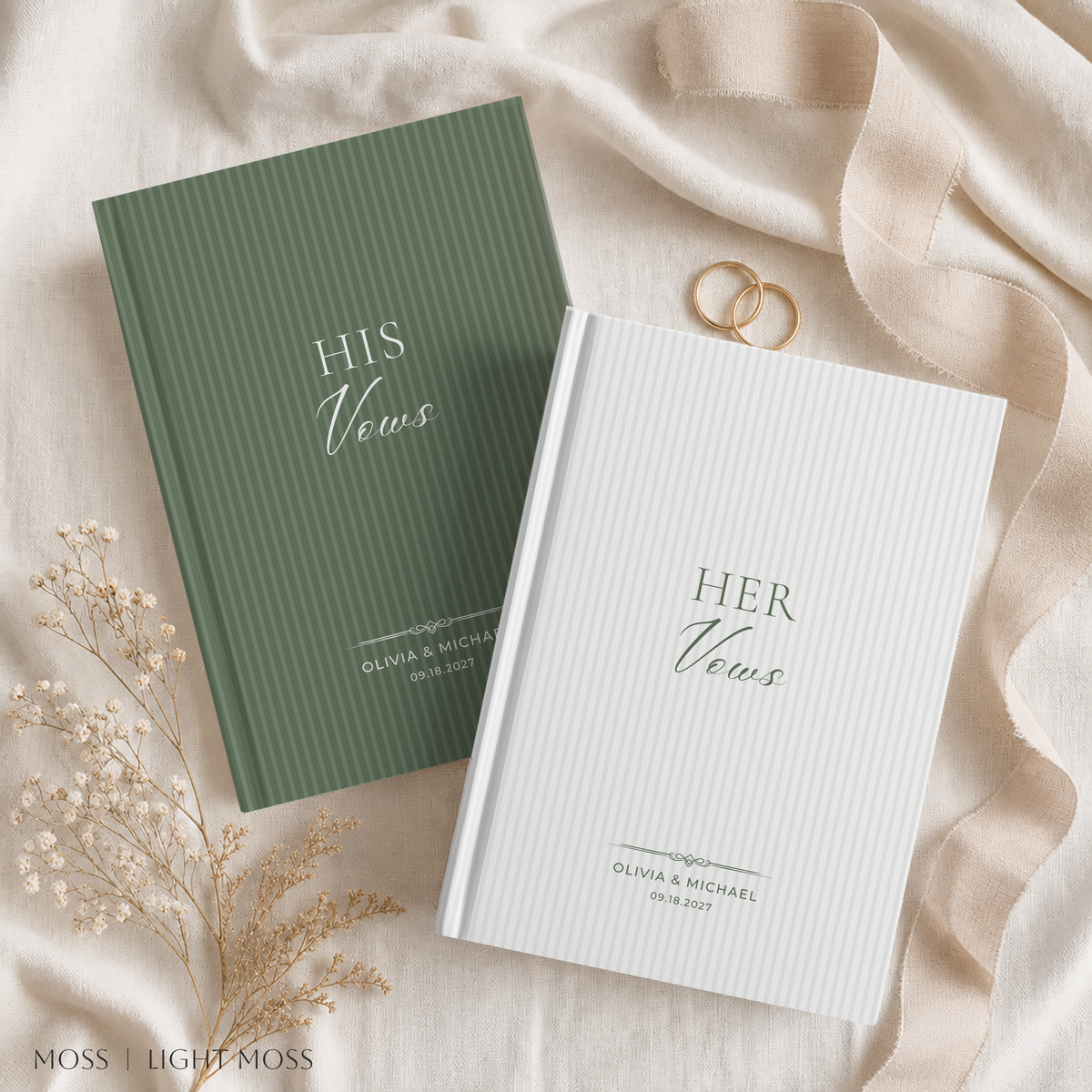 Personalized Stripe Wedding Vow Books