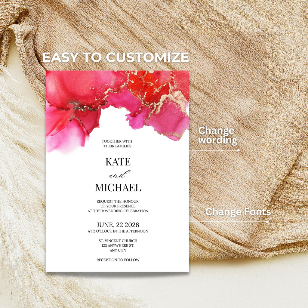 Magenta Wedding Invitation Suite