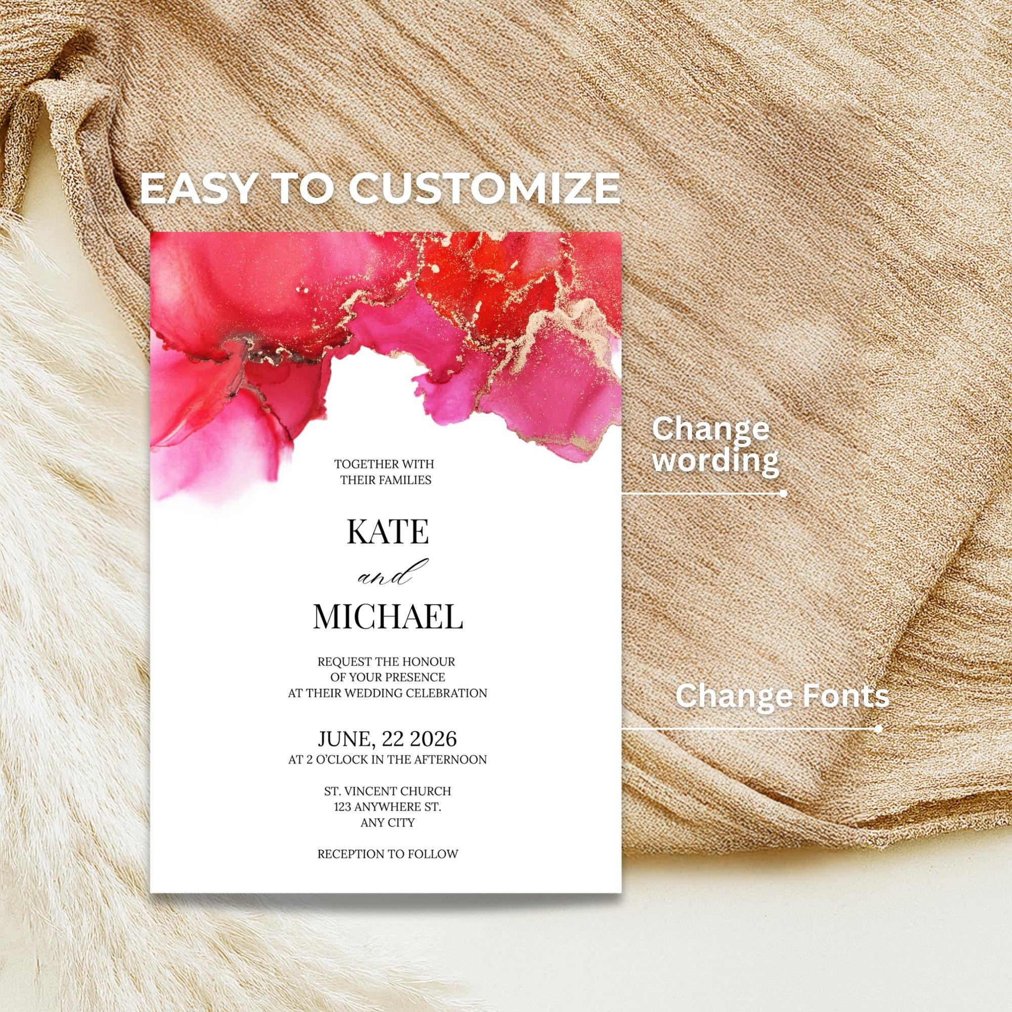 Magenta Wedding Invitation Suite