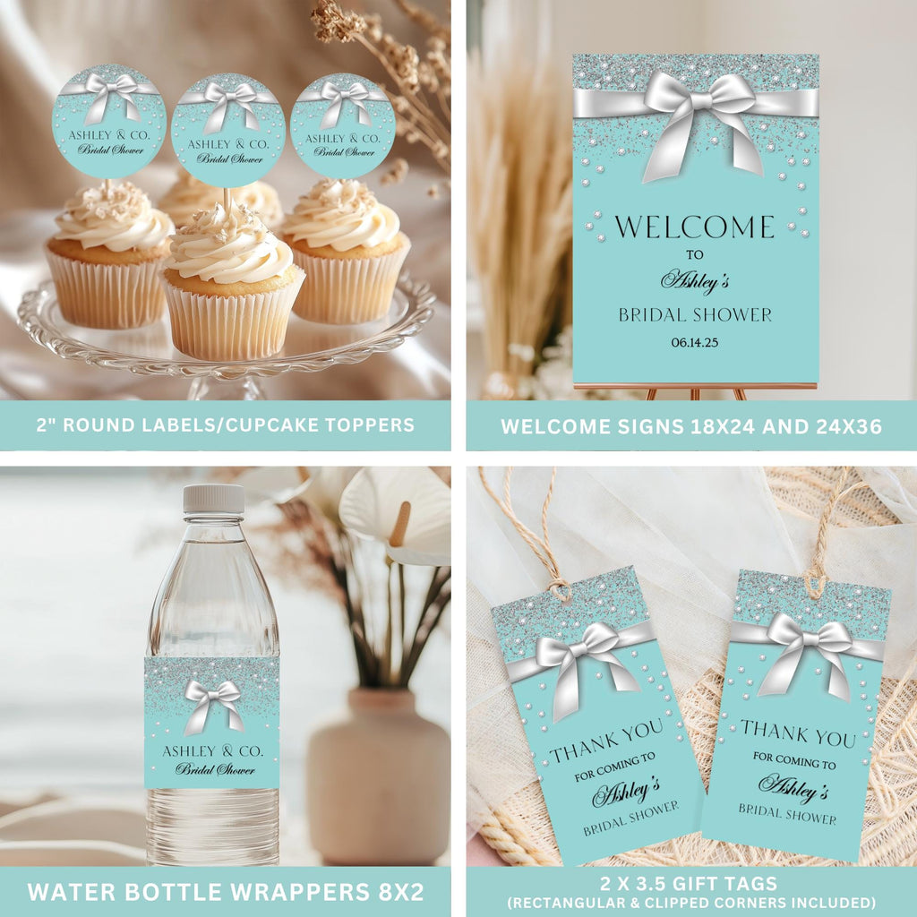 Aqua Blue Bridal Shower Bundle