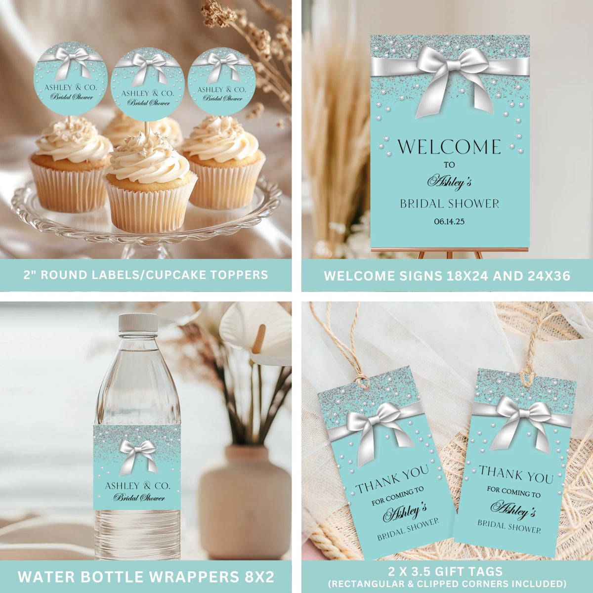 Aqua Blue Bridal Shower Bundle