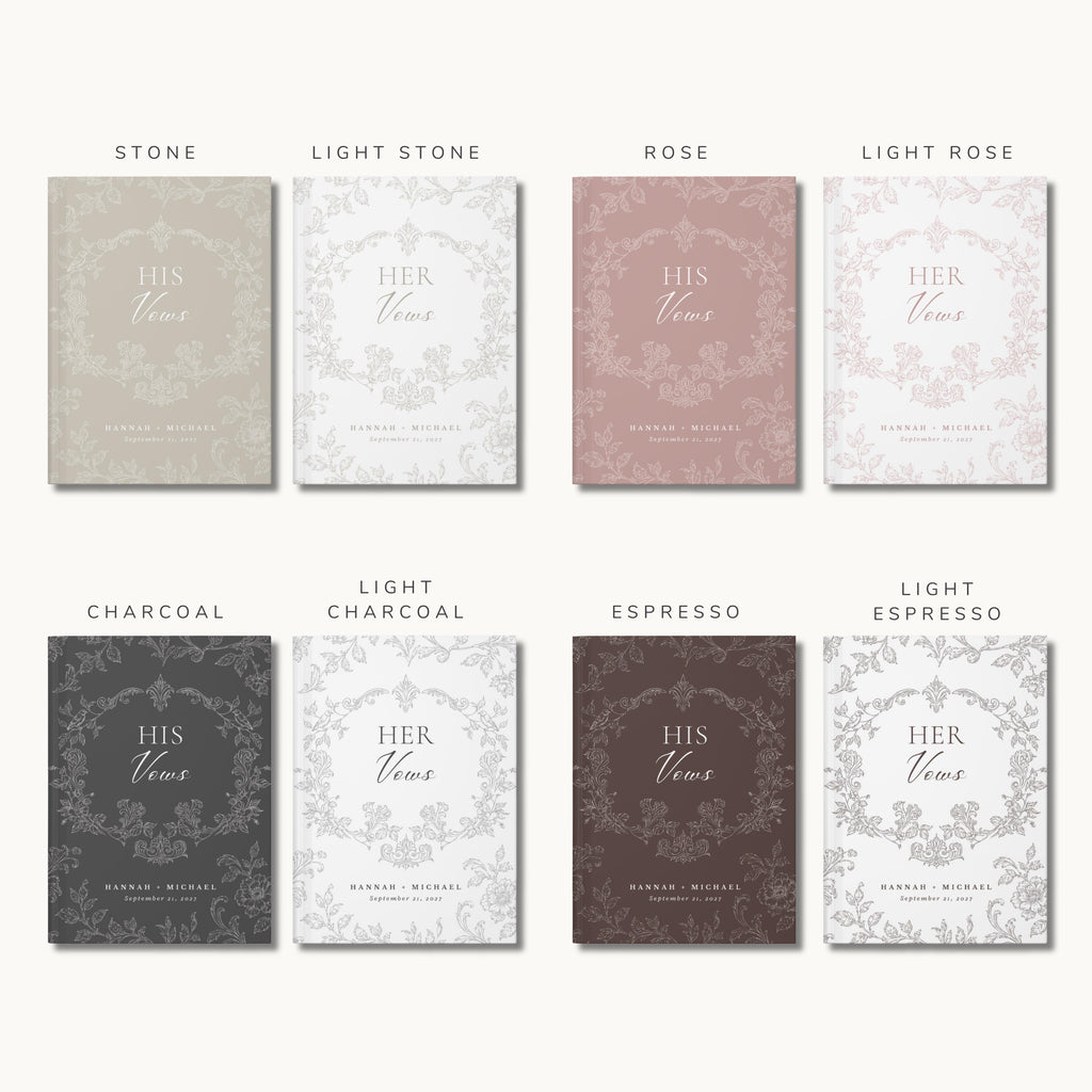 Personalized Toile Wedding Vow Book