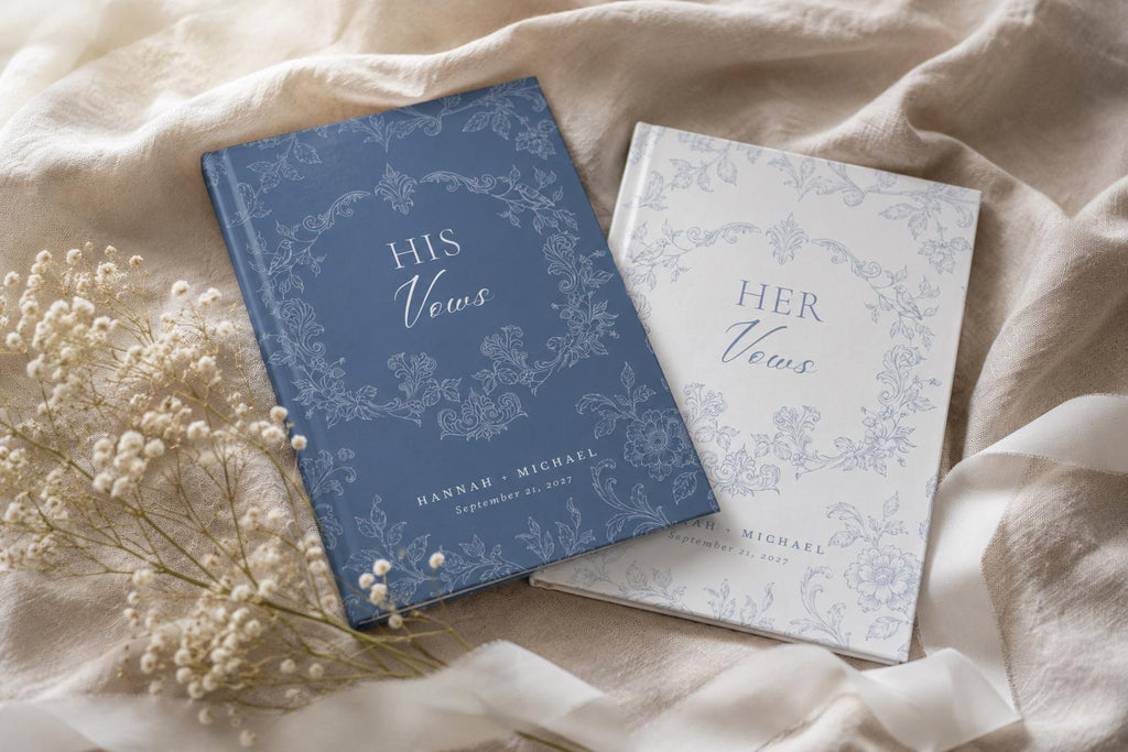 Personalized Toile Wedding Vow Book