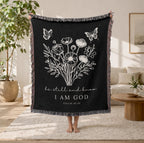 Floral Christian Blanket Be Still and Know I Am God Psalm 46:10 Faith Gift for Women Mom Grandma Scripture Throw Comfort Healing Gift