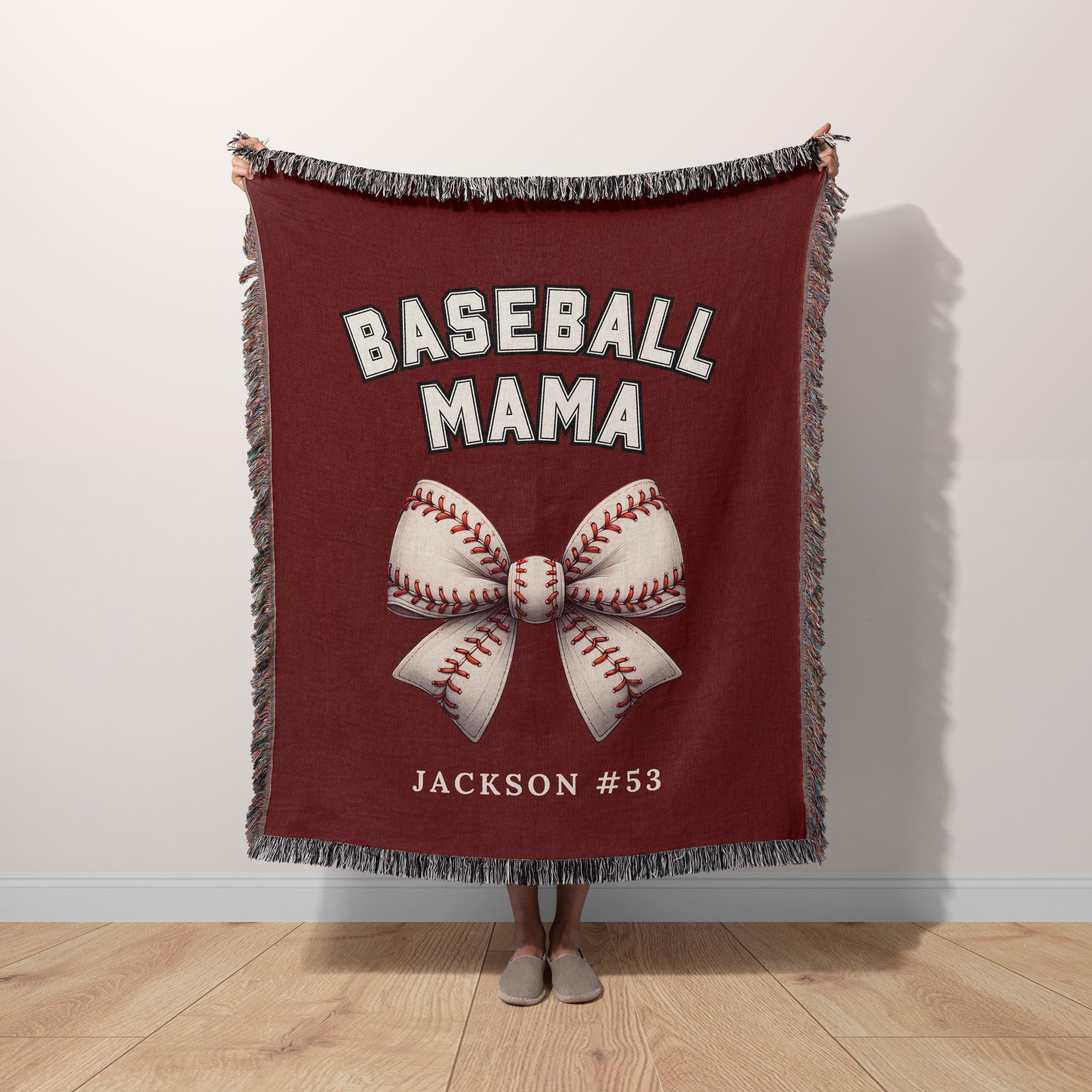 Personalized Baseball Mom Blanket