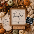 Digital Thanksgiving Pregnancy Announcment Template