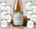 Greenery Wedding Wine Bottle Labels