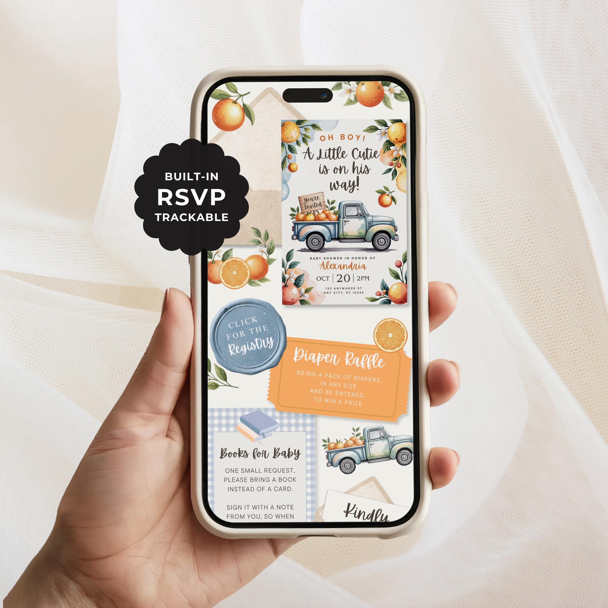 Little Cutie Baby Shower Website Invitation