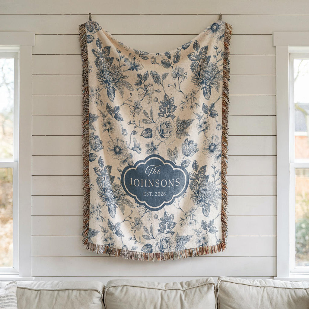Vintage Toile Personalized Blanket
