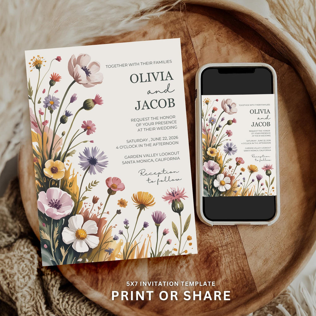 Wildflower Wedding Invitation Suite