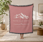 Faith Can Move Mountains Woven Blanket