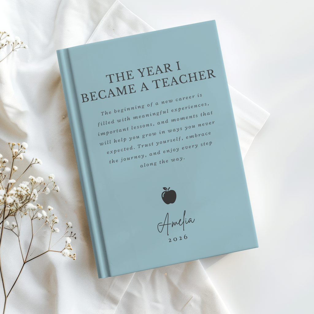 Personalized Teacher Journal, The Year I Became a Teacher, First Year Teacher Gift, New Teacher Graduation Gift, Custom Notebook