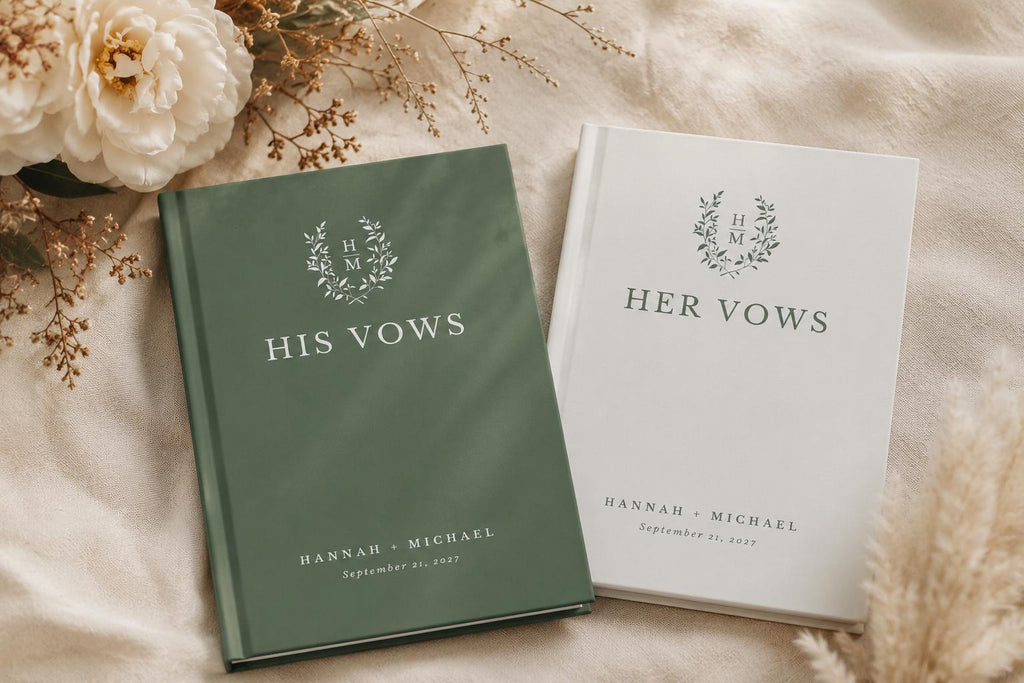 Personalized Monogram Wedding Vow Book