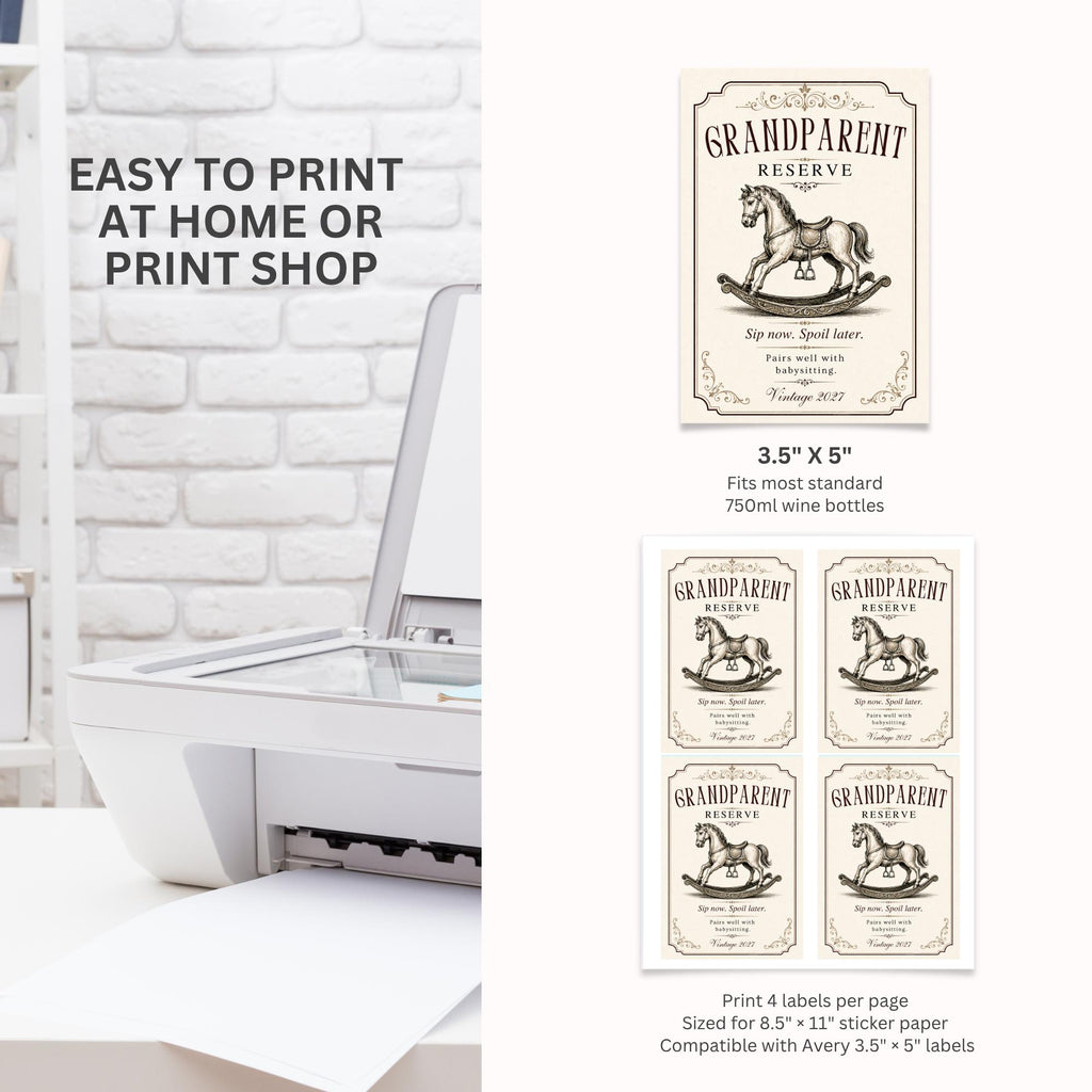 Pregnancy Announcement Wine Label Template