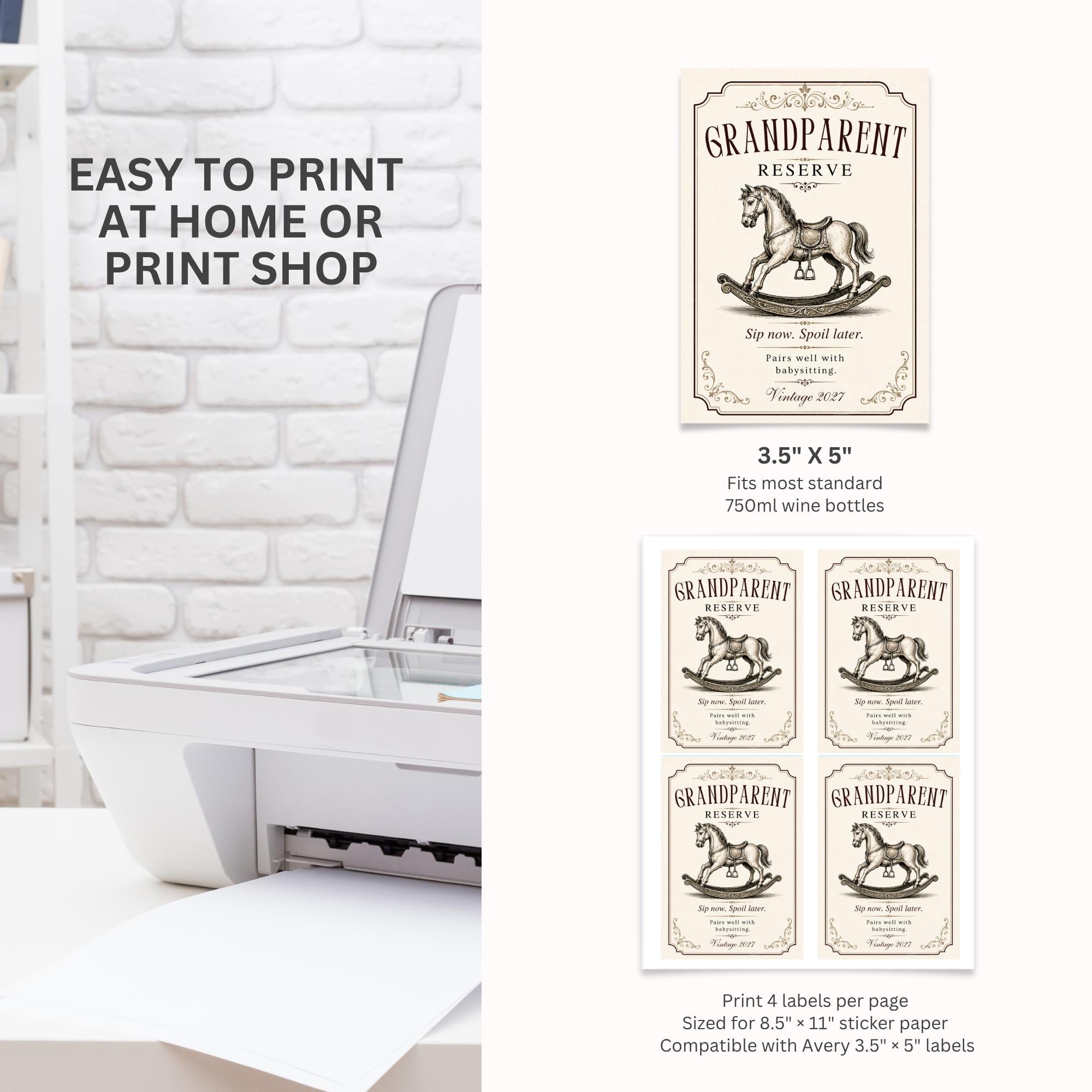 Pregnancy Announcement Wine Label Template