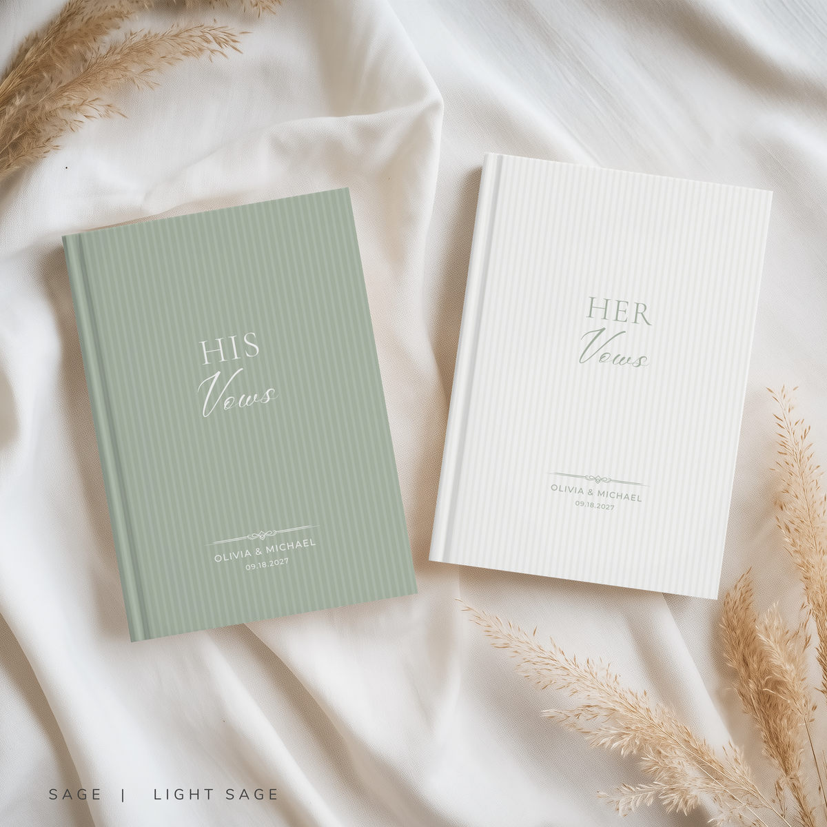 Personalized Stripe Wedding Vow Books