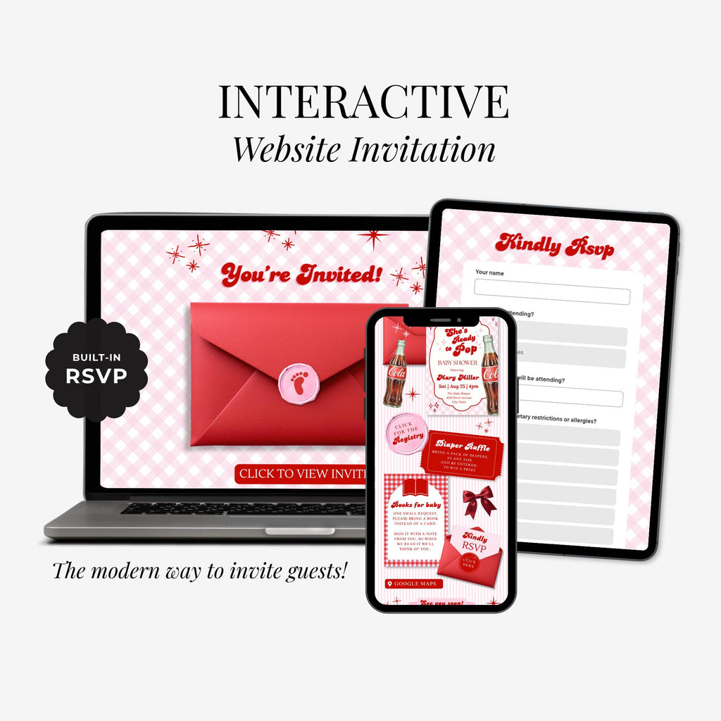 Soda Pop Baby Shower Website Invitation