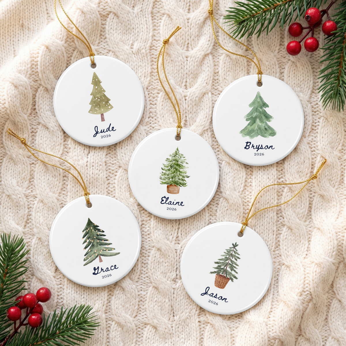 Personalized Family Name Christmas Ornament
