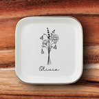 Personalized Birth Month Flower Jewelry Dish