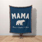 Personalized Mama Bear Woven Blanket