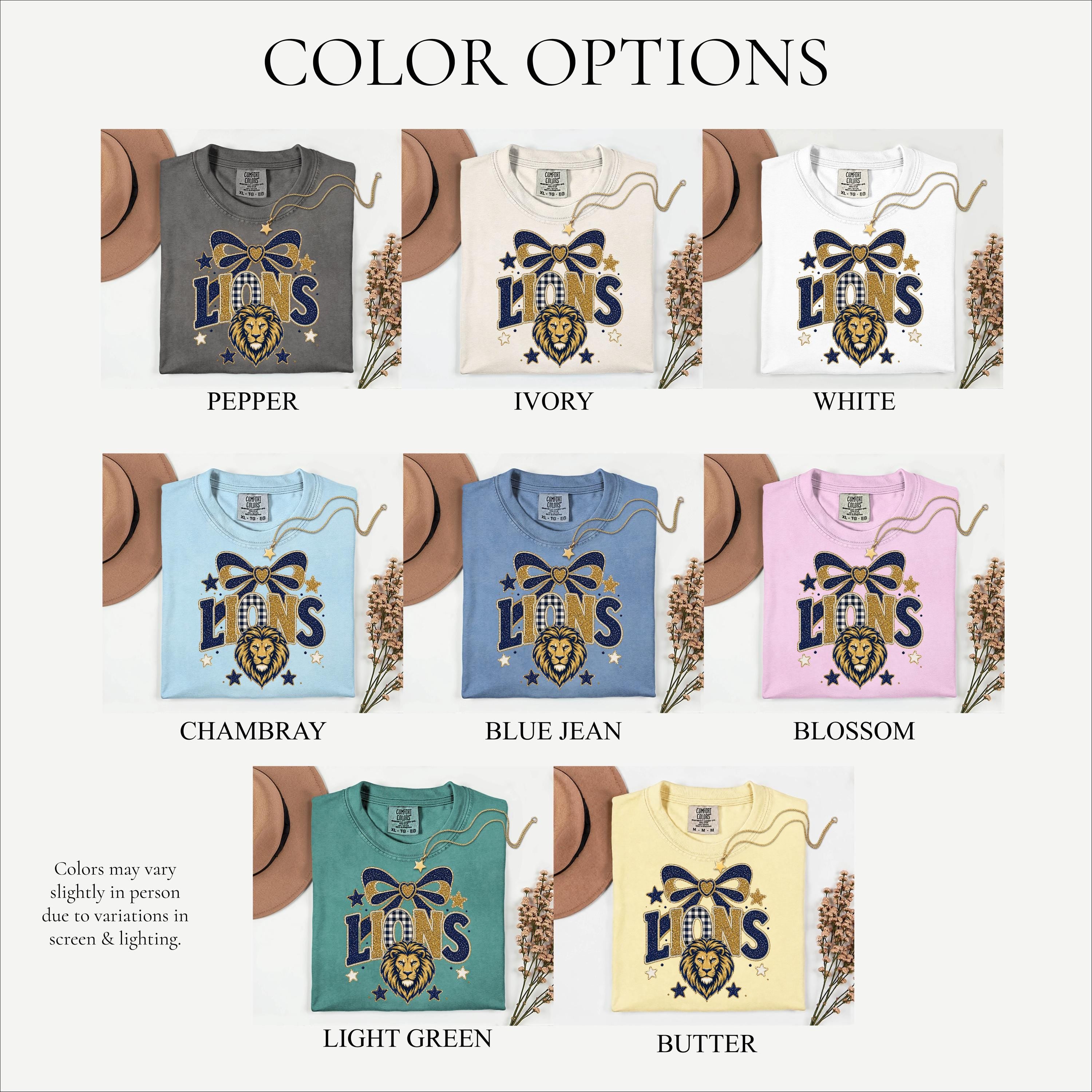 Coquette Faux Glitter Lions Mascot Shirt