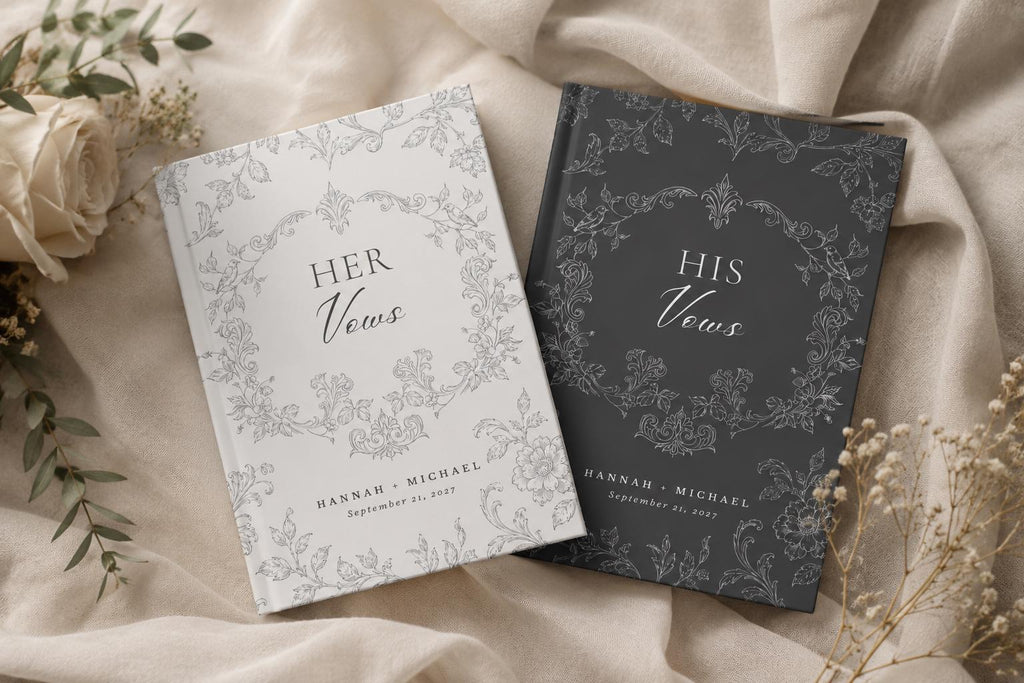 Personalized Toile Wedding Vow Book