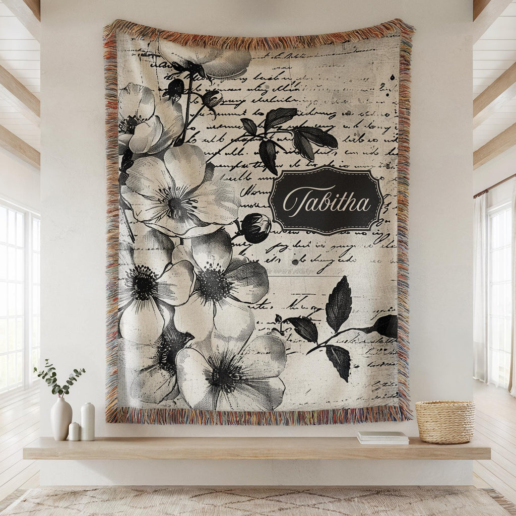 Personalized Name Woven Blanket for Her