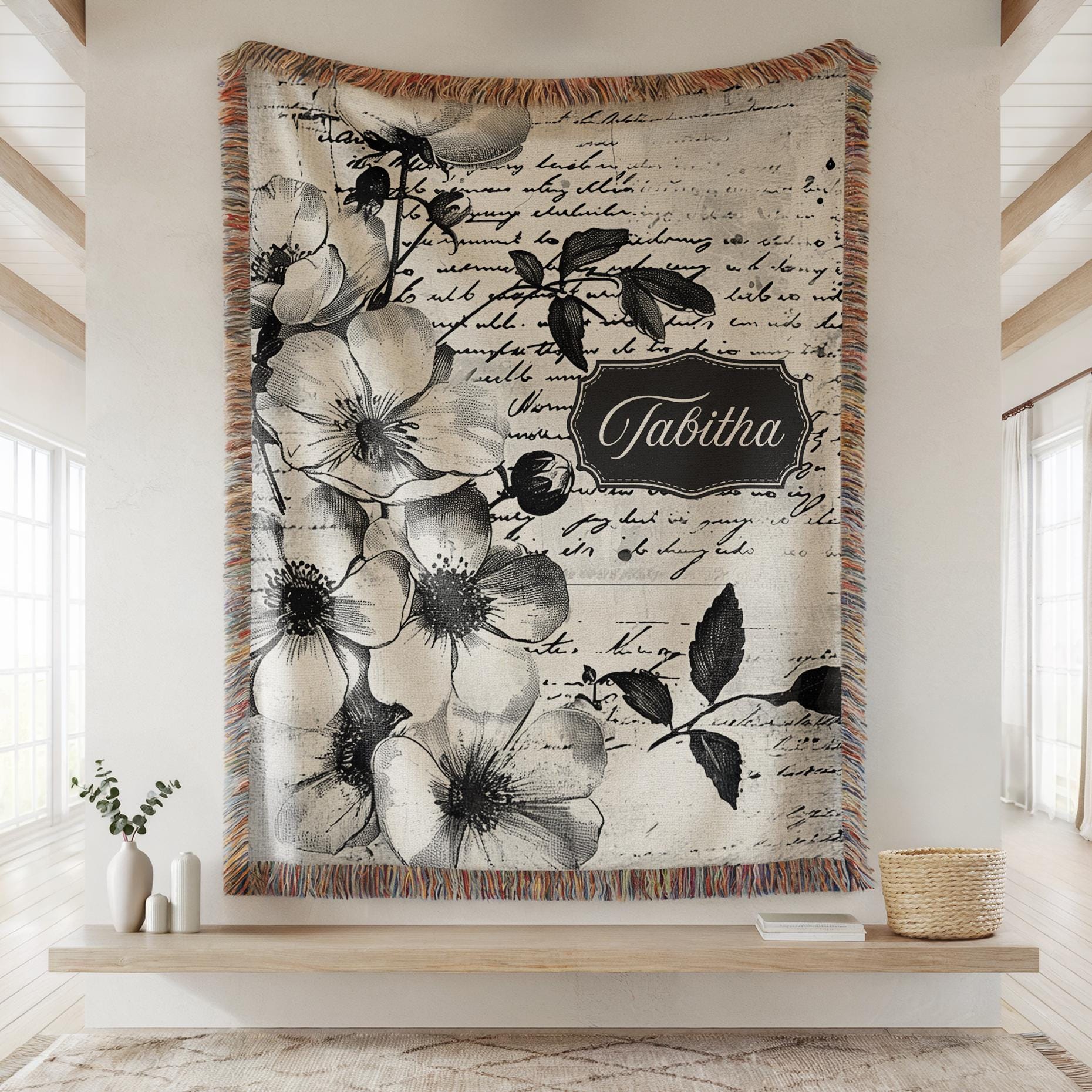 Personalized Name Woven Blanket for Her