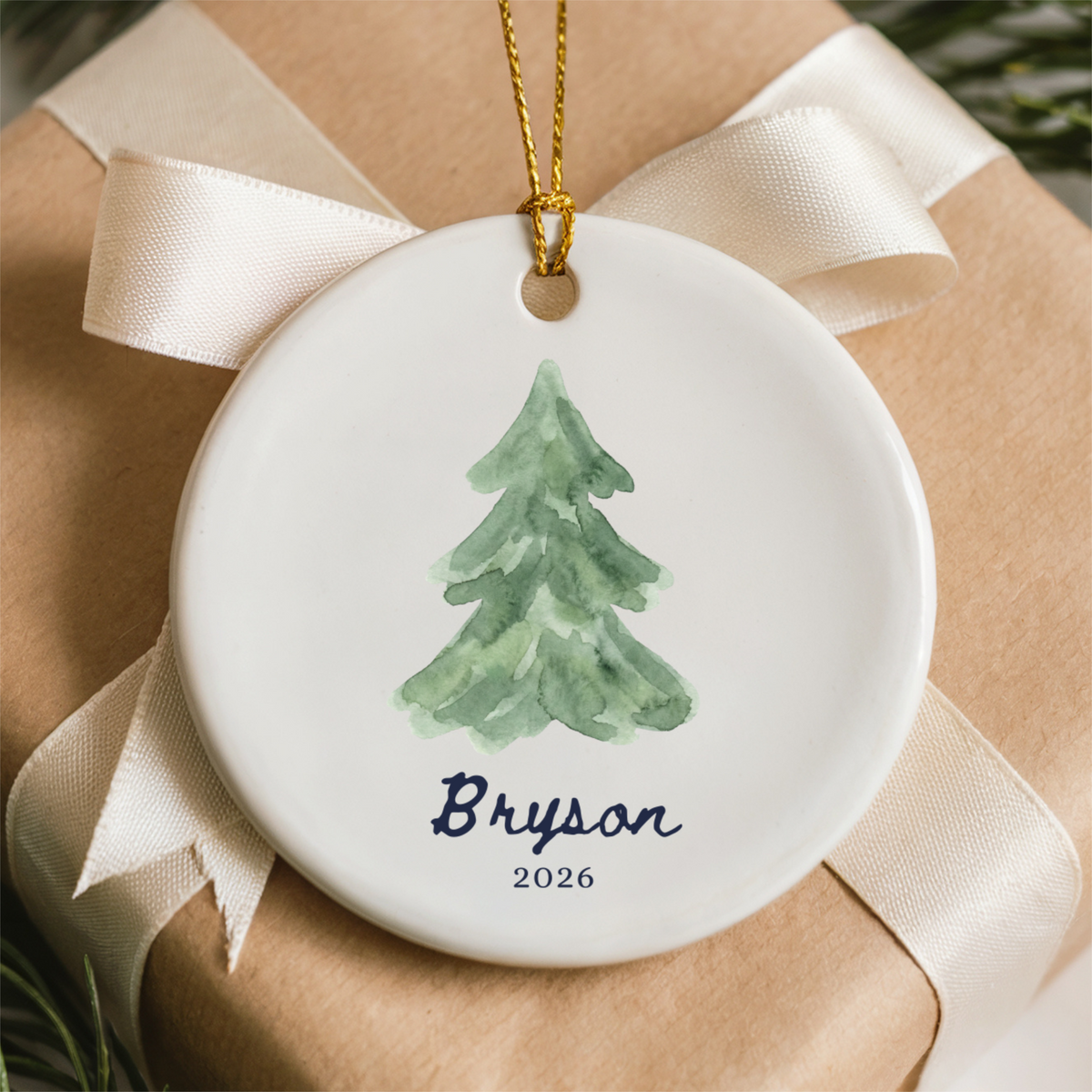 Personalized Family Name Christmas Ornament
