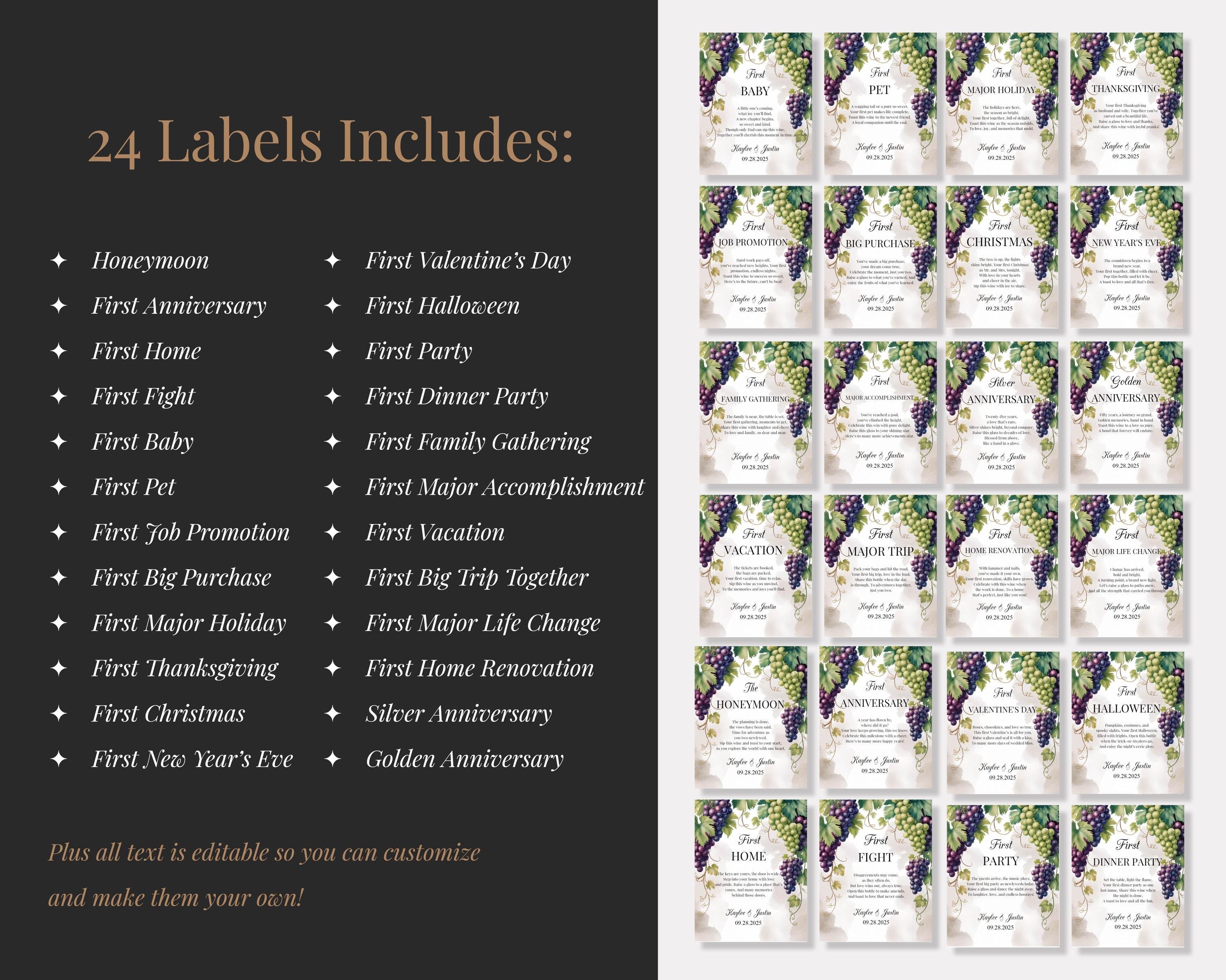 Wedding Wine Bottle Label Set