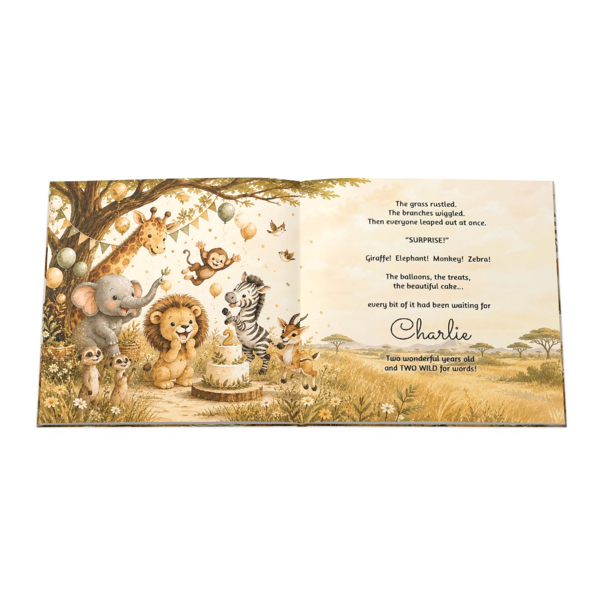Personalized TWO Wild Second Birthday Book